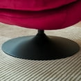 thumbnail image 3 of Velvet Swivel Accent Chair with Ottoman for Living Room Bedroom Reading Room, Cozy Lounge Armchair Fluffy Round Tufted Back Adult Gifts for Small Room Lazy Relax Read TV Chair,Red, 3 of 9