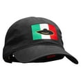 thumbnail image 5 of Mexican Flag Sombredo Embroidered Washed Cotton Brass Buckle Cap - Black OSFM, 5 of 5