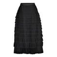 thumbnail image 5 of Women's A Line Tulle Party Evening Tutu Skirts Tea Length Pleated Skirt Long Ruffle Mesh Chiffon High Waist Bubble, 5 of 6