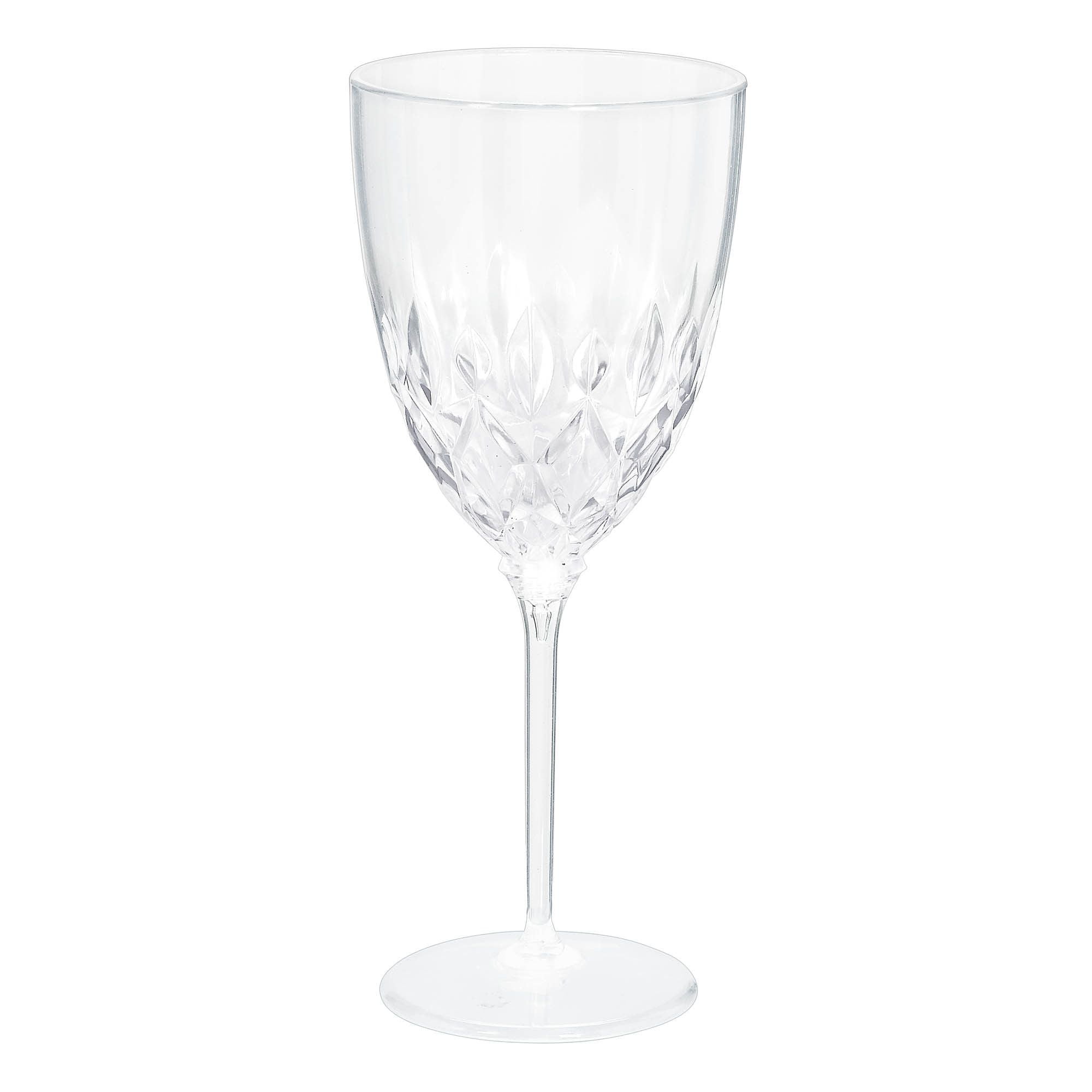 Plastic,Crystal Look Wine Glasses Clear, 8/PK,Pack of 3