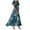 Navy, variant on vigerkar Women's Flowy Chiffon Maxi Dress – Floral Print, V-Neck, Short Sleeve with Ruffled Hem & Waist Tie, Boho Beach Dress Blue, 3XL