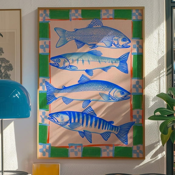 Sardines Poster, Retro Sardines Wall Art, Fish Poster, Kitchen Wall Art, Trendy Wall Decor, Dopamine Decor, Maximalist Poster, Aesthetic Art Wall Art, Modern Wall Decor, 8x12 UNFRAMED