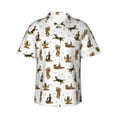 thumbnail image 2 of Yiaed German Shepherd Dog Print Hawaiian Shirt for Men Short Sleeve Button Down Shirts Beach Shirts for Men-Small, 2 of 5