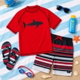 thumbnail image 2 of Big Chill Boys Rash Guard Swim Set - Short Sleeve Rash Guard Swim Shirt & Swim Trunks (6-14), 2 of 5
