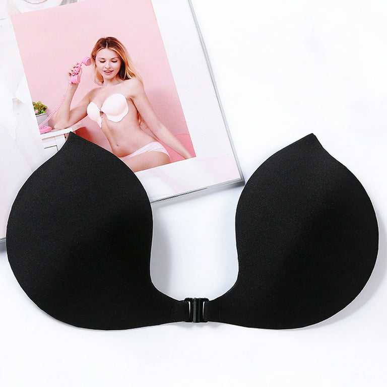 Women Lift Sticky Bra Breathable Strapless Front Button Bra Adhesive Push  Up Silicone Cotton Bra for Women