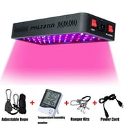 Phlizon Newest 600W LED Plant Grow Light,with Thermometer Humidity Monitor,with Adjustable Rope,Full Spectrum Double Switch Plant Light for Indoor Plants Veg and Flower- 600W(10W Leds 60Pcs)