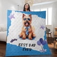 thumbnail image 2 of Happy Father's Day Best Cairn Terrier Cool Dad Ever Quilt Blanket Cairns Dog Lover Cozy Comforter Throw Blanket - 12007, 2 of 5
