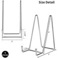 thumbnail image 2 of IBosins 5 Pack 6 Inch Plate Holder Display Stands, Metal Silver Frame Stand for Picture, Book, Photo Easel, Creation, Collectibles, 2 of 7