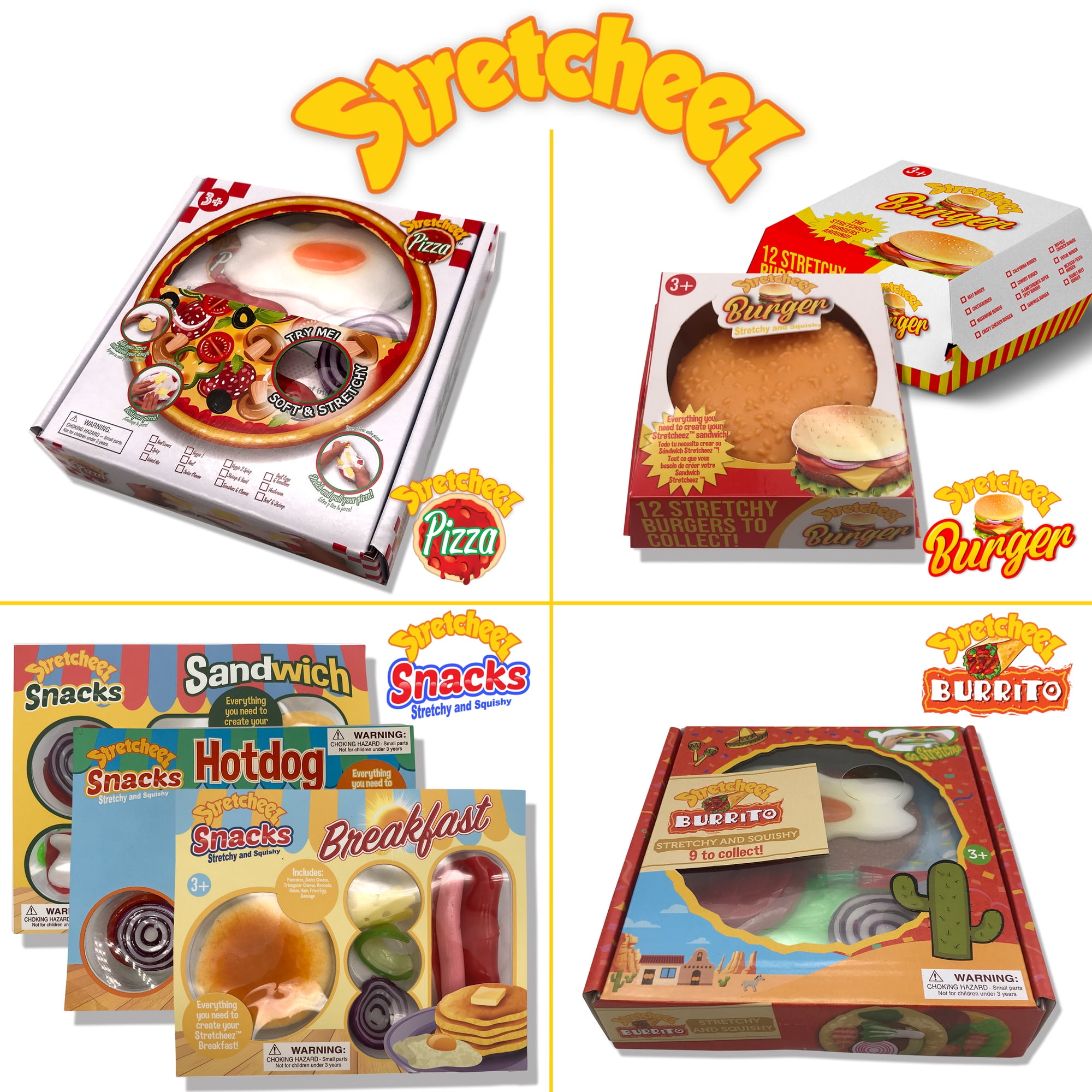 Stretcheez: Burrito - Surprise Assorted Styles & Toppings, Assemble Stretchy & Squishy Toy Food, Mix & Match Ingredients, Kitchen Roleplay, Kids 3+