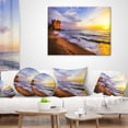thumbnail image 3 of Designart Castle Santa Severa over Sunset Italy - Seashore Throw Pillow - 16x16, 3 of 4