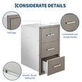 thumbnail image 2 of Armoire de Rangement à Trois Tiroirs en Acier Inoxydable pour Cuisine Extérieure – Montage Affleurant, Résistante aux Intempéries, Poignées Faciles d'Accès – Idéale pour Îlots de BBQ, Postes de Gril de Patio, 2 of 6