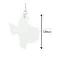 thumbnail image 3 of Women's Faux Leather Texas State Shape Dangle Pierced Earrings, Smooth White, 3 of 3