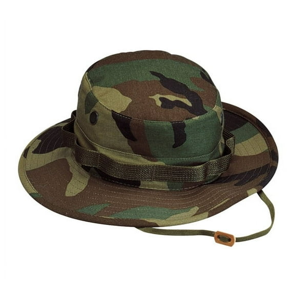 Woodland Camouflage Boonie Hat in Rip-Stop Cloth