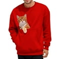 thumbnail image 4 of FASHOFT Womens Cat Pouch Hoodie with Dog Pouch Flannel Sweatshirts with Pockets Pet Carrier Animal Holder Long Sleeve Pullover Tops Red XXL, 4 of 9