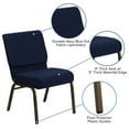 thumbnail image 4 of BizChair 4 Pack 21''W Stacking Church Chair in Navy Blue Dot Patterned Fabric - Gold Vein Frame, 4 of 11
