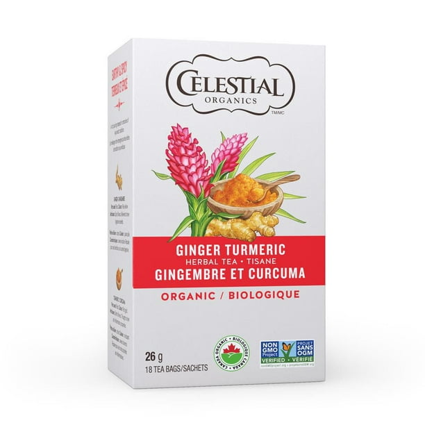 Tisane gingembre et curcuma biologique de Celestial Seasonings 18 Count, Organic Herbal