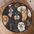 thumbnail image 6 of CURLYOOT Round Rug 3ft Cute Dogs Area Rug, Washable Circle Mat Non Slip Floor Carpet Mat, Soft Indoor Rugs for Entryway Living Room Dining Room Bedroom, 6 of 7