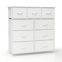 Pellebant White 9 Drawers Home Extra Wide Closet Dresser Storage Tower
