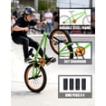 thumbnail image 4 of Vollsch Freestyle BMX Bikes 20 Inch Kids Bicycle for 8-15 Years Old Teens, Boys, Girls, Beginner-Lever Riders, Green, 4 of 8