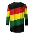 thumbnail image 5 of Fridja Liquidation Chemises pour Femmes Manches 3/4 Col Ras du Cou Hauts pour Femmes Printemps Été Décontracté Ample à Rayures Imprimé Plage Vacances Blouses (Multicolore,m), 5 of 5