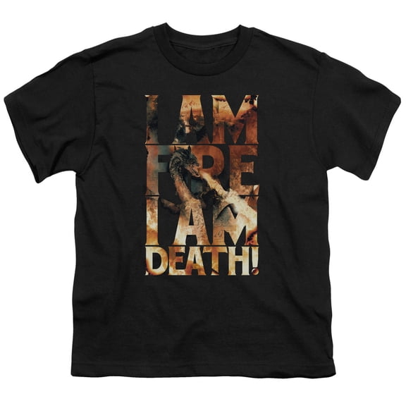 Hobbit - I Am Fire Youth T-Shirt - Youth T-Shirt (Ages 8-12) / XL / Black