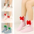 thumbnail image 2 of JZROCKER Women Cute Bowknot Christmas Fuzzy Slipper Socks Home Sleep Indoor Stockings, 2 of 21