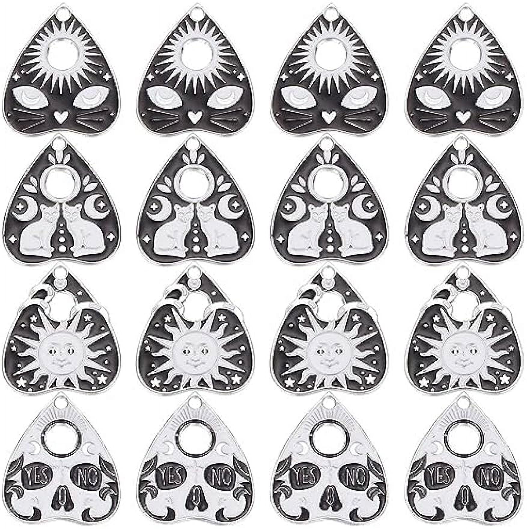 10pcs Black and White Witchy Charm Set Tarot Charms Halloween Charms Spooky  Resin Charms 
