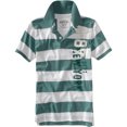 thumbnail image 1 of Aeropostale Polo de rugby a rayas para hombre, verde, extra pequeño, 1 of 1