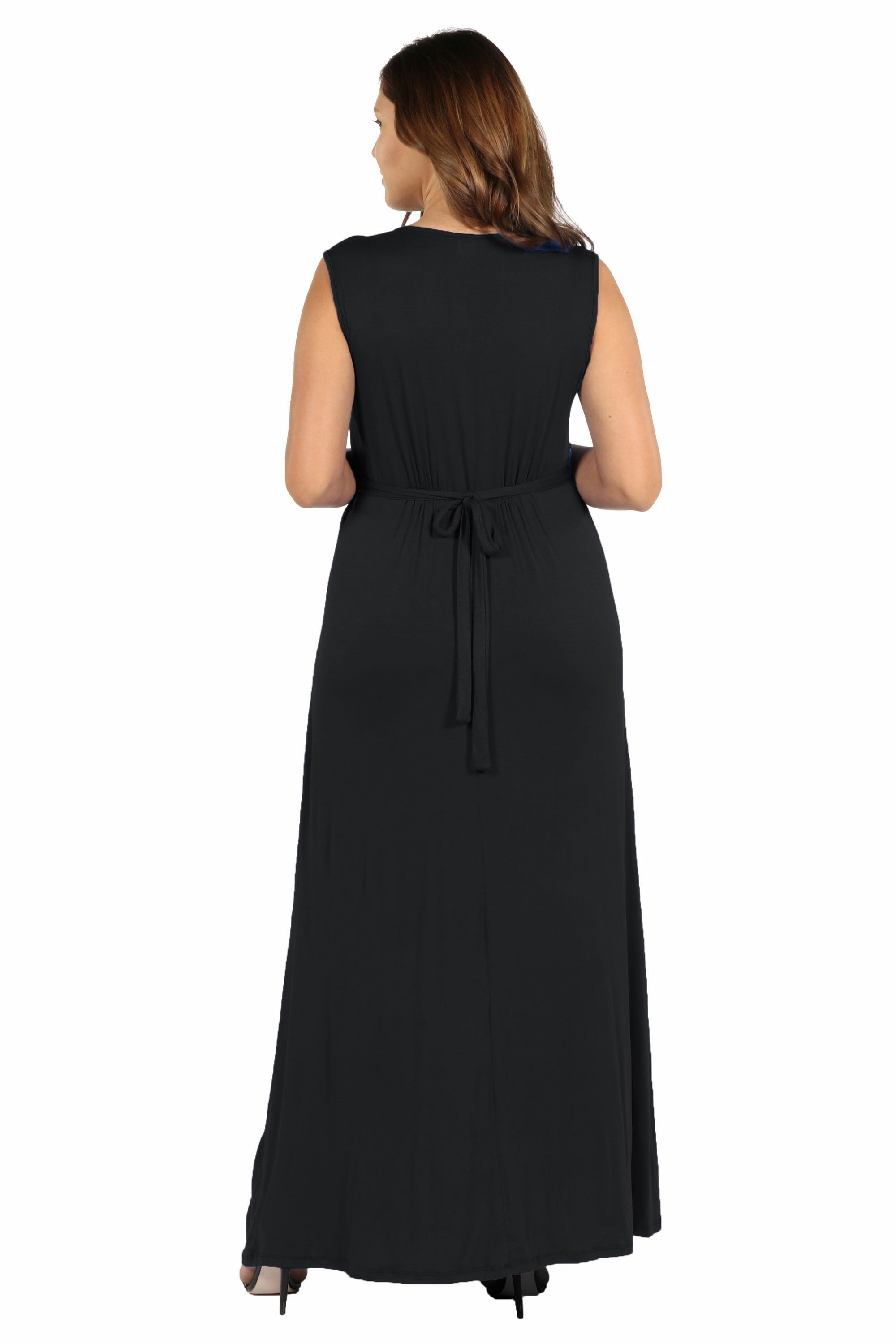 Women?s Plus Size Sleeveless Empire Waist Maxi Dress