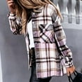 thumbnail image 6 of Frostluinai Womens Flannel Shacket Jacket Casual Plaid Button Down Long Sleeve Shirt Cardigan Vintage Casual Fall Jacket Coat with Pocket, 6 of 6