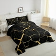 thumbnail image 3 of Manfei Marble Watercolor 3-Piece Full Size Comforter Sets,Tie Dye Bedding Comforter Set,Gold Metallic Lightweight Bedding Sets,Lightweight Marbling Room Decoration,Reversible, 3 of 8