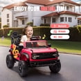 thumbnail image 5 of 12V Powered Ride on Car, Ford Bronco Raptor Ride on Trucks Toys with Remote Control, Electric Ride on Vehicle with Bluetooth Music, LED Light, Electric Car for Kids Boys Girls Ages 3-6 Gifts, Red, 5 of 8