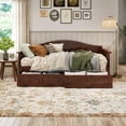 thumbnail image 3 of AFI Nantucket Wood Twin Size Daybed Frame with 2 Storage Drawers Walnut, 3 of 16