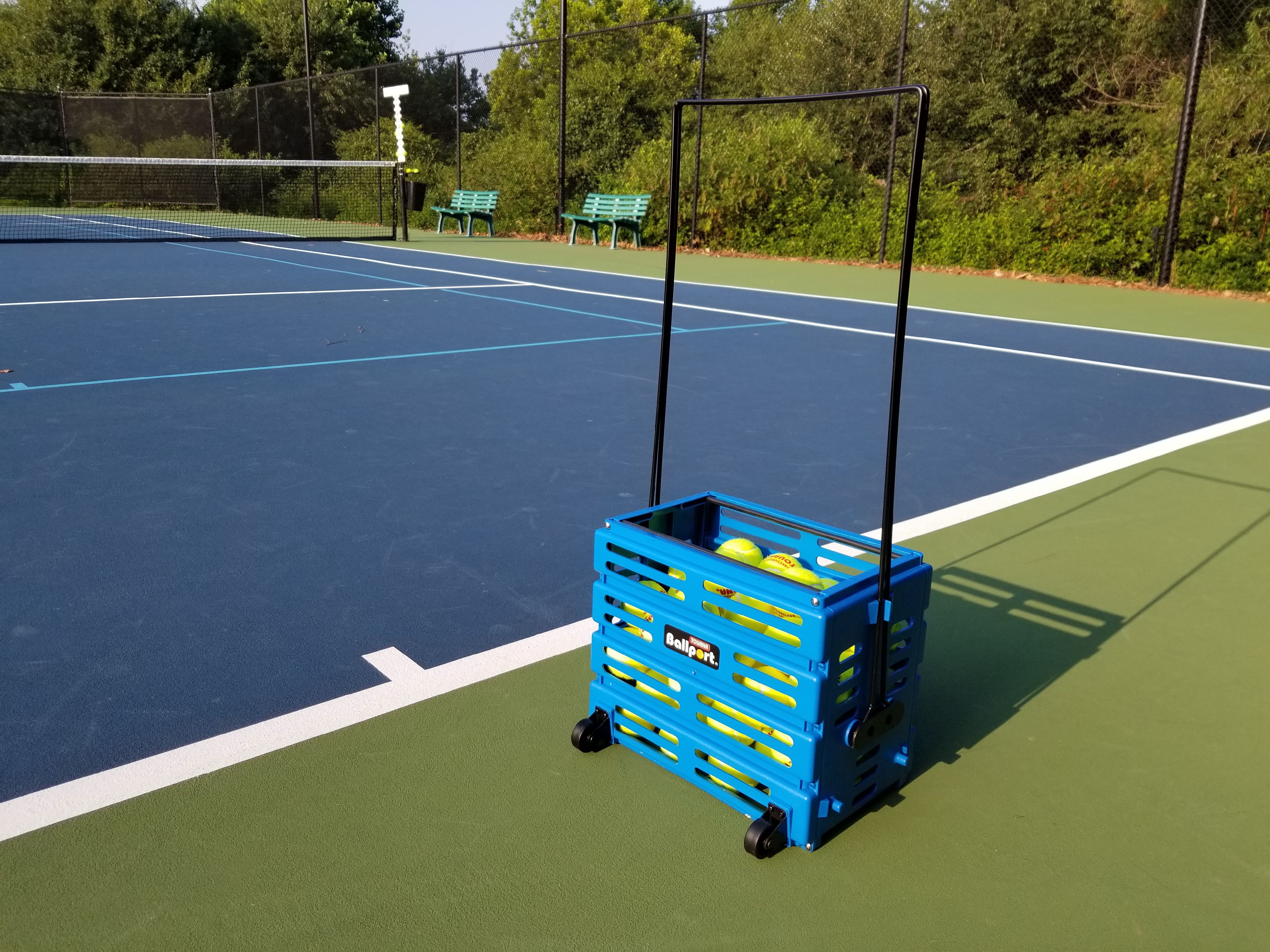 Tourna Ballport Deluxe Tennis Ball Pickup with Wheels Blue