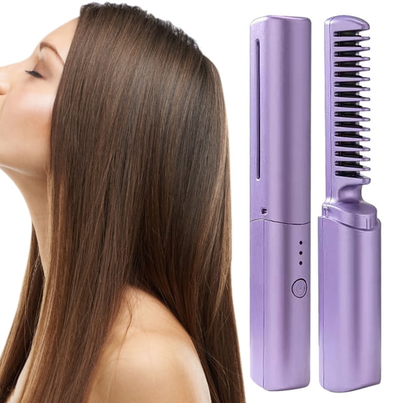 Blueek Rechargeable Mini Hair Straightener, New Portable Hair Straightener Cordless, Three Adjustments Travel Hair Straightener, for Soft Thinning Curly Hair Straightener Iron