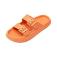 thumbnail image 3 of UDAUDU Womens Mens House Slippers Shower Sandals Comfortable Soft Beach Sole Thick Foam Double Buckle Adjustable Outdoor Shoe Orange 10 Wide, 3 of 6