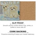 thumbnail image 2 of GZHJMY White Puppy Oil Painting Printed Square Ceramic Coaster for Drinks with Cork Base for Coffee Cups, Place Mats for Home Decor, 4 Pcs, 2 of 4