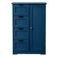 thumbnail image 5 of GZXS Floor Storage Cabinet, Freestanding Bathroom Cabinet with Door and 4 Drawers, Accent Cabinet with Adjustable Shelf for Living Room, Kitchen, Navy Blue, 5 of 11