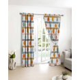 thumbnail image 3 of Blue Pink Orange Green Pumpkins Blackout Curtains for Bedroom/Living Room, Thermal Insulated Kitchen Curtains, Fall Thanksgiving Grommet Darkening Window Treatment Drapes 52"x72"x2, 3 of 8