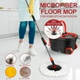thumbnail image 2 of Spin Mop and Bucket with Wringer Set – 360° Floor Cleaning System with Stainless Steel Bucket on Wheels, 3 Microfiber Replacement Heads, 2 of 8