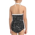 thumbnail image 5 of FOR U DESIGNS Math Theme One Piece Swimsuit Girls Black Summer Swimwear for Girls Kids 9-10T Novelty Halter Bathing Suit with Adjustable Strap, 5 of 6