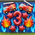 thumbnail image 2 of Ensemble de Ballons, Ballons Chiffres Rouges 0-9, 4 Étoiles, 2 Ballons Camion de Pompiers et 2 Ballons Flamme, pour Décoration de Fête d'Anniversaire, du Nouvel An et de Noël, 2 of 5