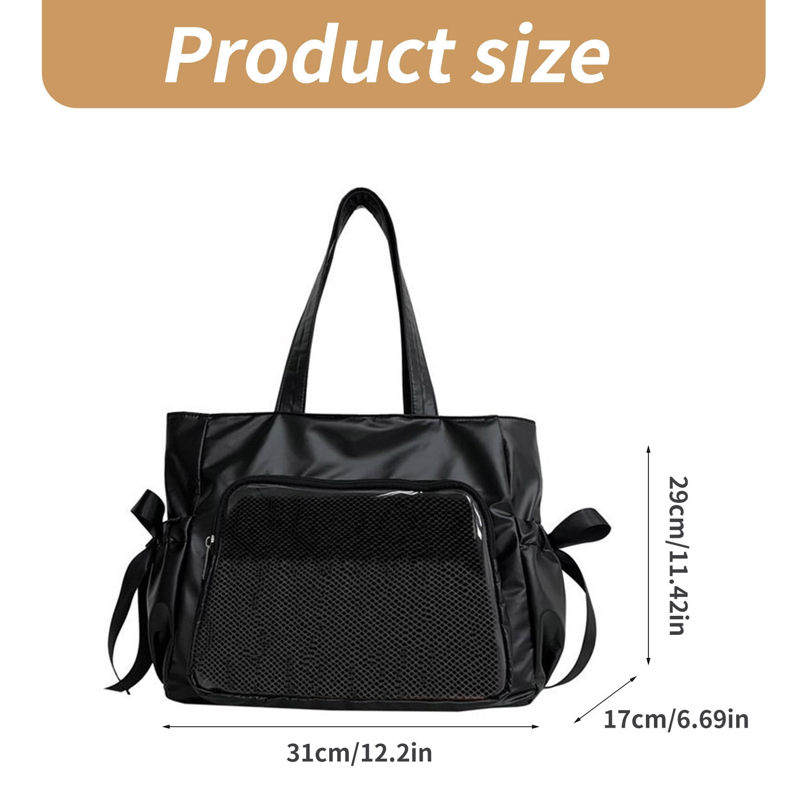 Unique Nylon Itabag with Clear Window Pin Display Bags Versatile Shoulder Purse Casual Handbag for Daily Use and Cosplay