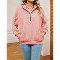 thumbnail image 5 of Sweatshirts for Women Quarter Zip Up Drop Shoulder Long Sleeve Oversized Sweatshirt Pullover Jumper Alsol Lamesa, 5 of 6