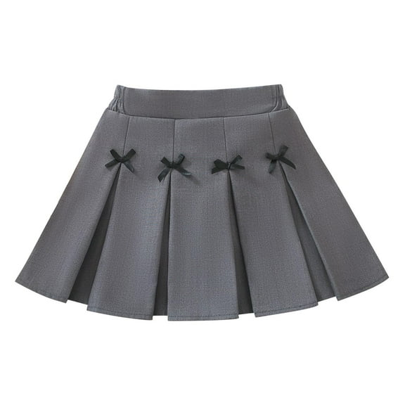 THDHVS Uniform Skirts for Girls,Girls Skorts,Girls Pleated Mini Skirt High Waist Tennis School Uniform Skirts Gray 4-5 Years