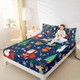 thumbnail image 4 of Homewish Santa Claus Deer 4pcs Bed Sheets For Preppy Children Kids,Merry Christmas King Sheets,Happy Winter Xmas Super Cozy Sheet Set,Luxury Bedroom Decor, 4 of 7