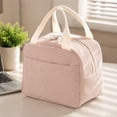 thumbnail image 3 of Corduroy Insulated Lunch Bag Portable Waterproof Oil Proof Lunch Box Tote for Work Travel, 3 of 8