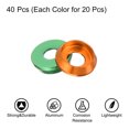 thumbnail image 3 of Uxcell M3 Cone Cup Washers, Hole Dia 3mm/0.12" Aluminum Gaskets for Screw RC/FPV/PC/Drone, Pack of 40(Green/Orange), 3 of 6