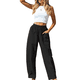 thumbnail image 1 of Pantalones de Verano para Mujer, para Vacaciones en la Playa, Cintura Alta, Pierna , Estampados, Holgados, Informales, Estilo Palazzo. Negro L, 1 of 8