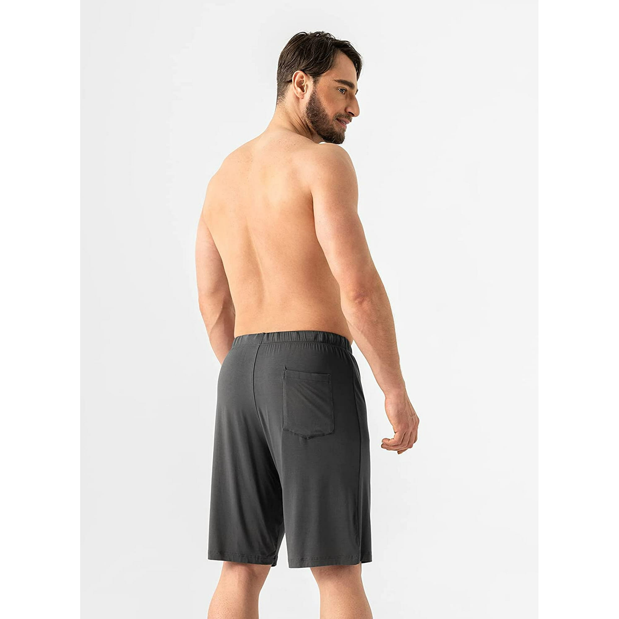 Men s 2 Pack Bamboo Rayon Drawstrings Short Lounge Wear Pajama Pants Walmart